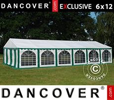 Tenda party 6x12m PVC, Verde/Bianco