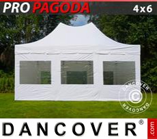 Tenda party 4x6m Bianco, incluso 8 pareti