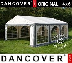 Tenda party 4x6m PVC, Grigio/Bianco