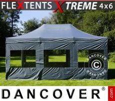 Tenda party 4x6m Grigio, inclusi 8 