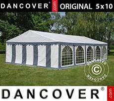 Tenda party 5x10m PVC, Grigio/Bianco