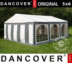 Tenda party 5x6m PVC, Grigio/Bianco