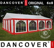 Tenda party 6x8m PVC, Rosso/Bianco