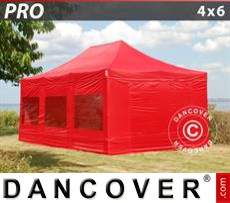 Tenda party 4x6m Rosso, inclusi 8 